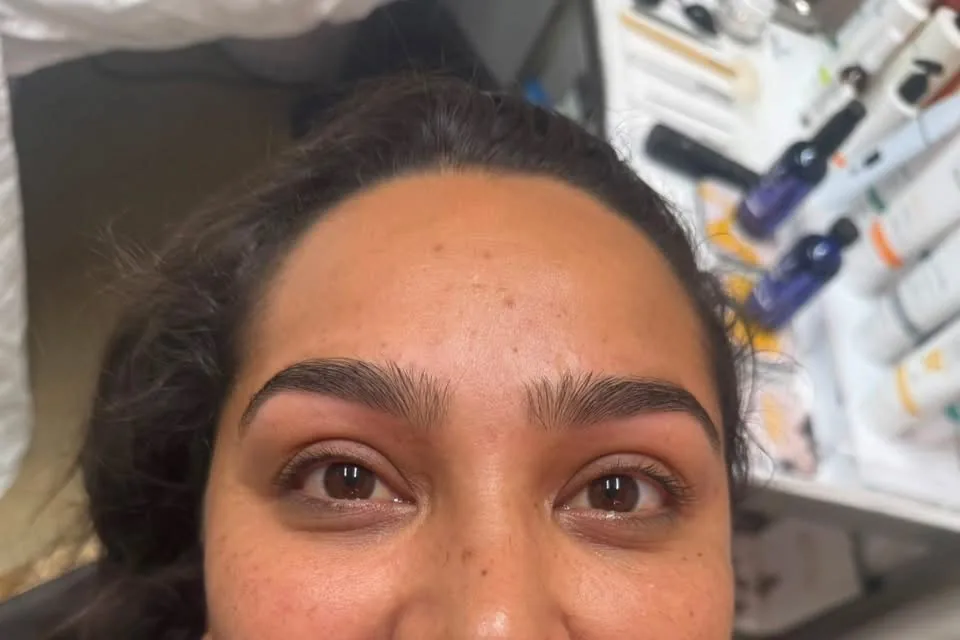 Freshly shaped eyebrows
